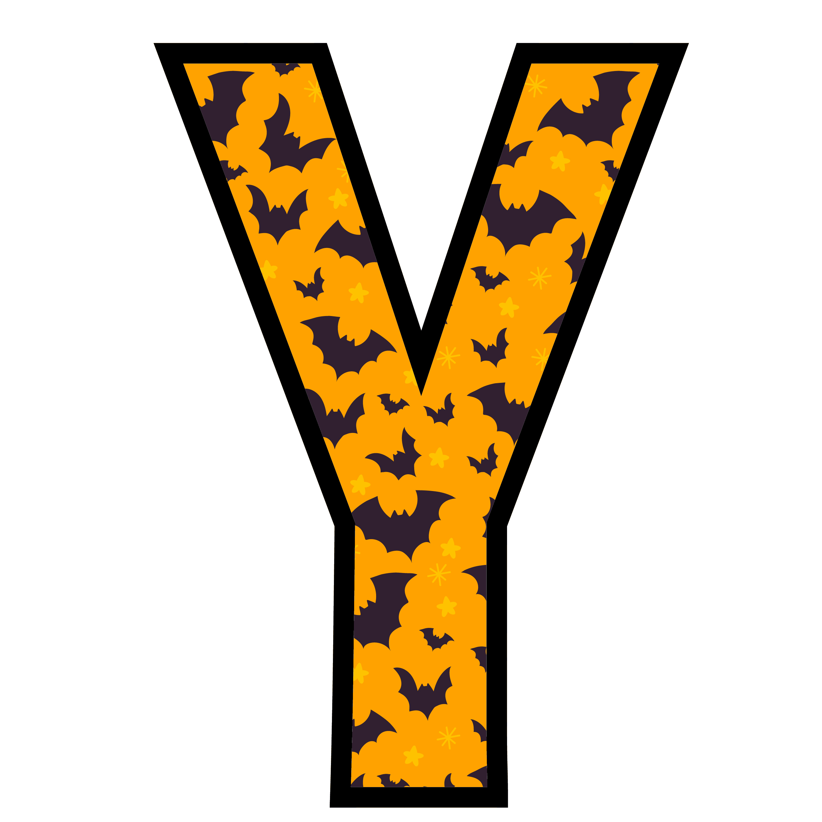 alfabeto personalizado morcegos halloween 25