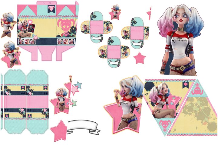 Kit Festa Roblox Menina Girl 5 Quadrinhos + 8 Displays Mdf