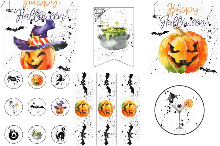 kit festa halloween para imprimir