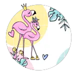 etiqueta escolar flamingo 6