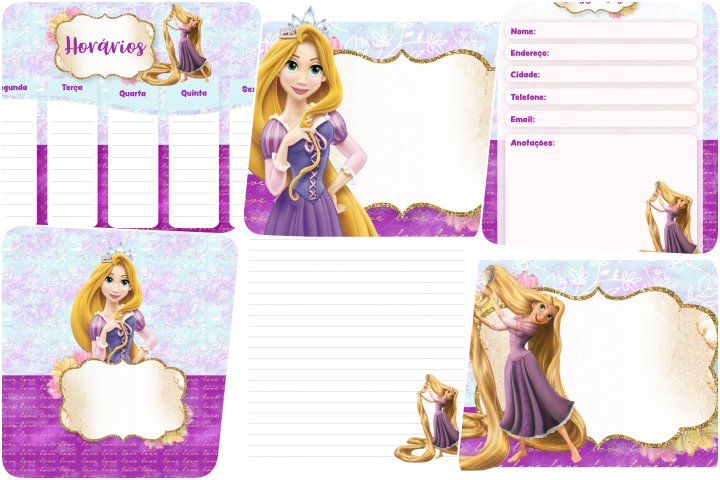 etiqueta escolar rapunzel para imprimir