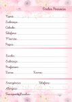 dados pessoais caderno escolar flamingo A4