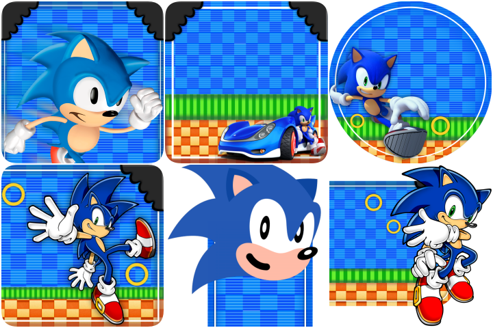 Adesivo Para Imprimir Sonic - Fazendo a Nossa Festa