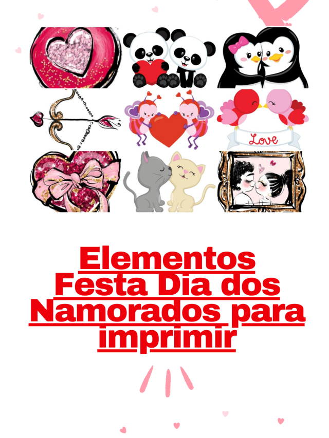 Elementos Festa Dia dos Namorados para imprimir