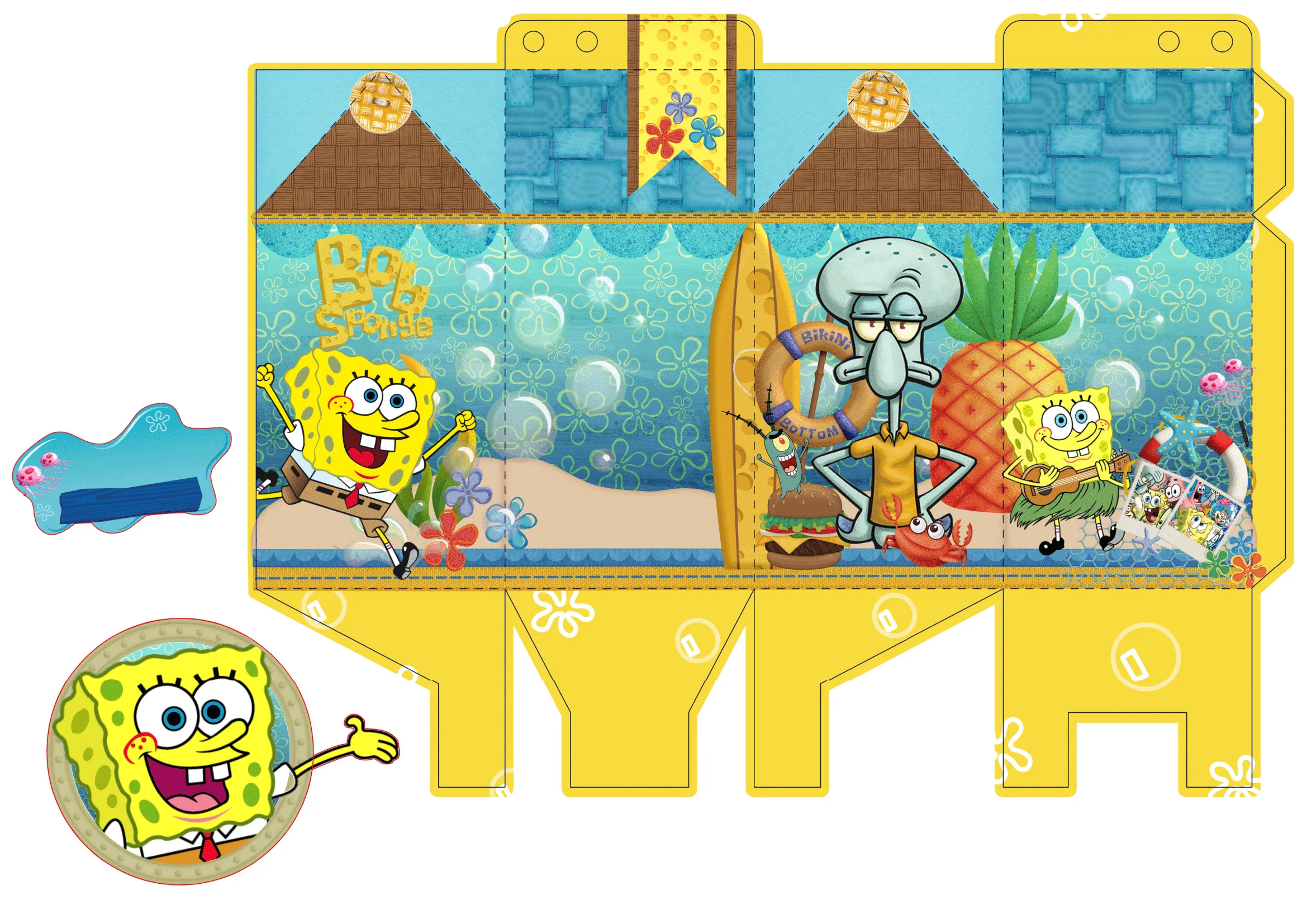 caixa sushi bob esponja - OrigamiAmi