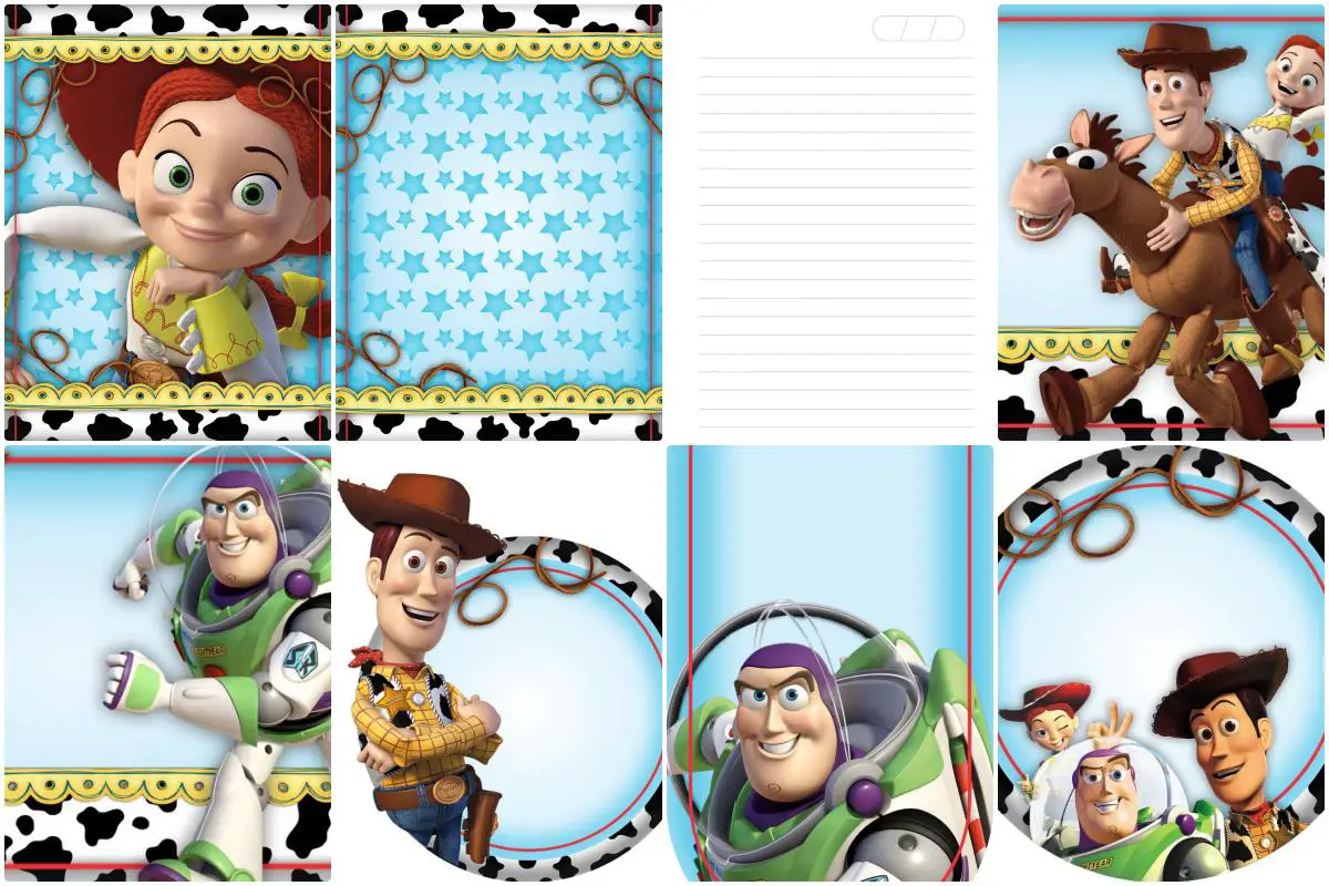 Etiqueta escolar Toy Story para imprimir