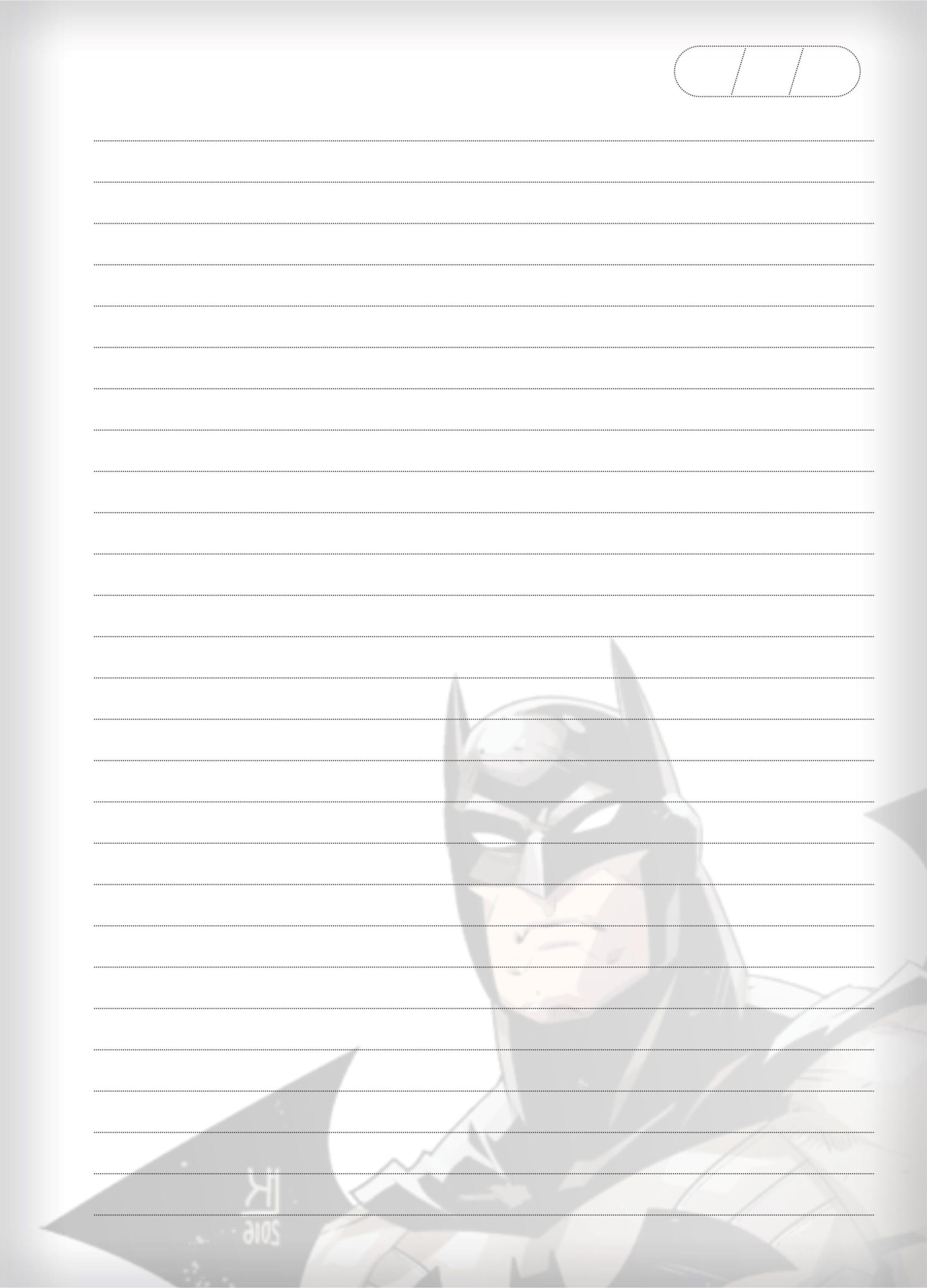 Miolo caderno Batman