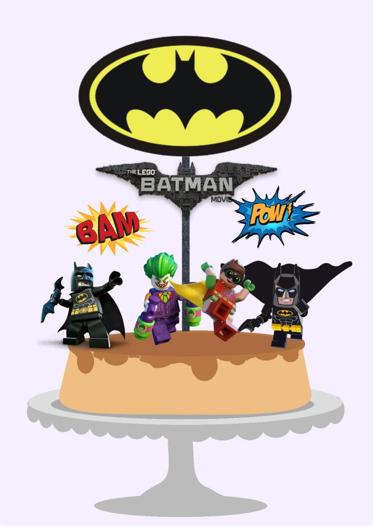 Topo de bolo Batman Lego para imprimir - Arte para toda a festa