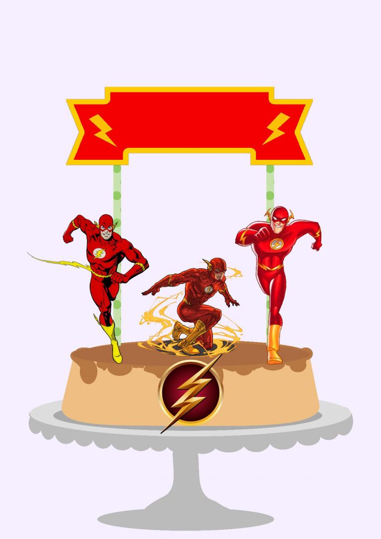 Topo de bolo Flash para imprimir 7 Topo de Bolo Flash (1)