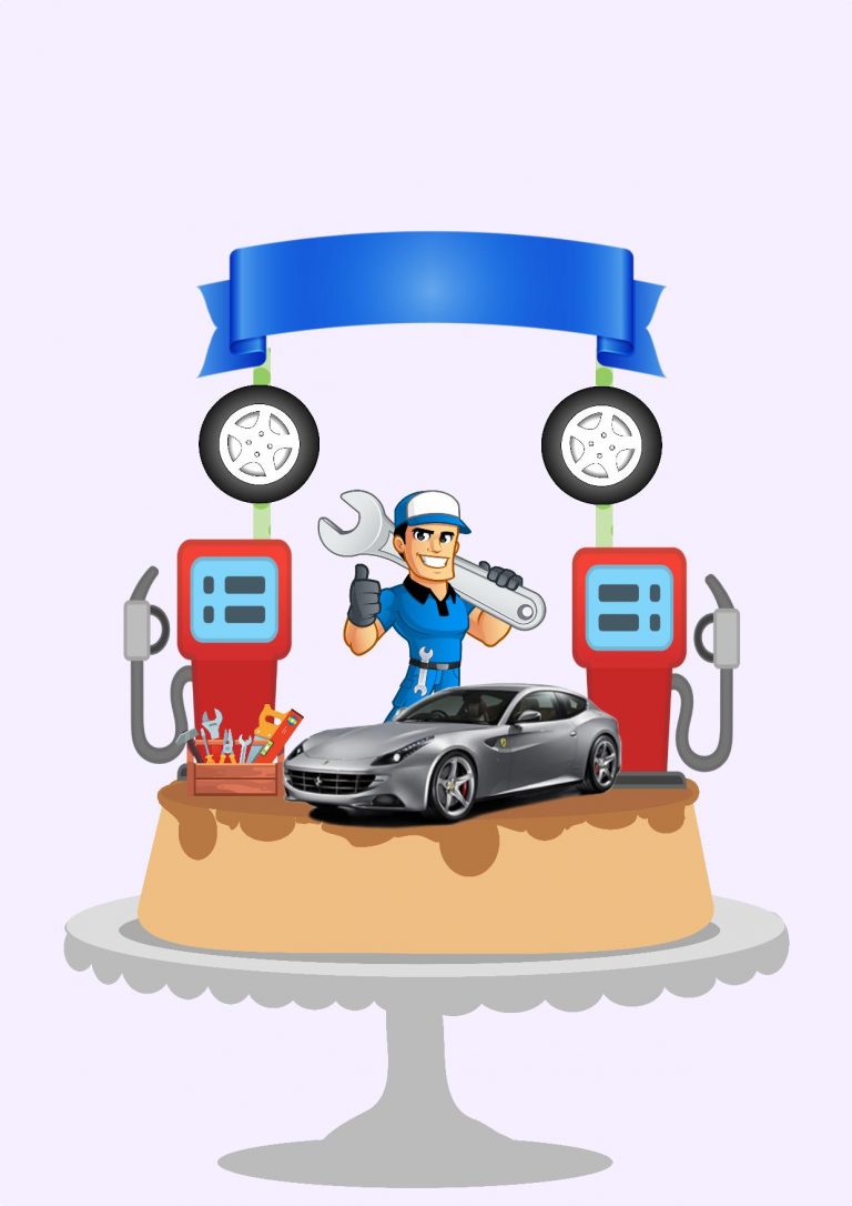 Topo de Bolo Posto de Gasolina para imprimir 3 Topo de Bolo Posto de Gasolina (1)