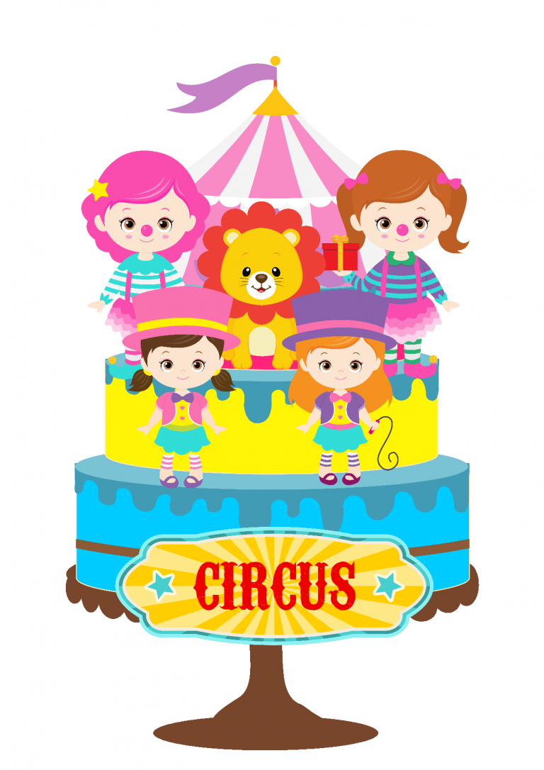 Topo de Bolo Circo Rosa para imprimir 2 Topo de bolo Circo Rosa para imprimir