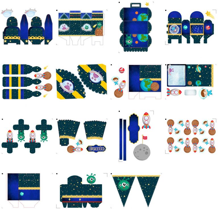 Kit Festa Astronauta para imprimir 8 Kit Festa Astronauta para imprimir