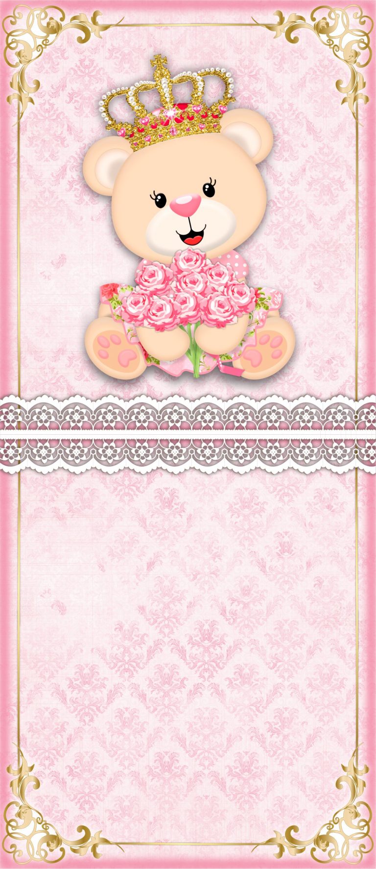 Kit Festa Ursinha Princesa para imprimir - Arte para toda a festa