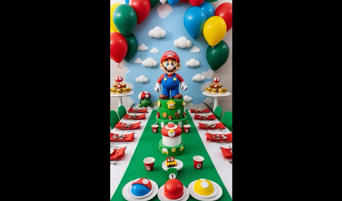 Decoração de aniversário com Tema Super Mario