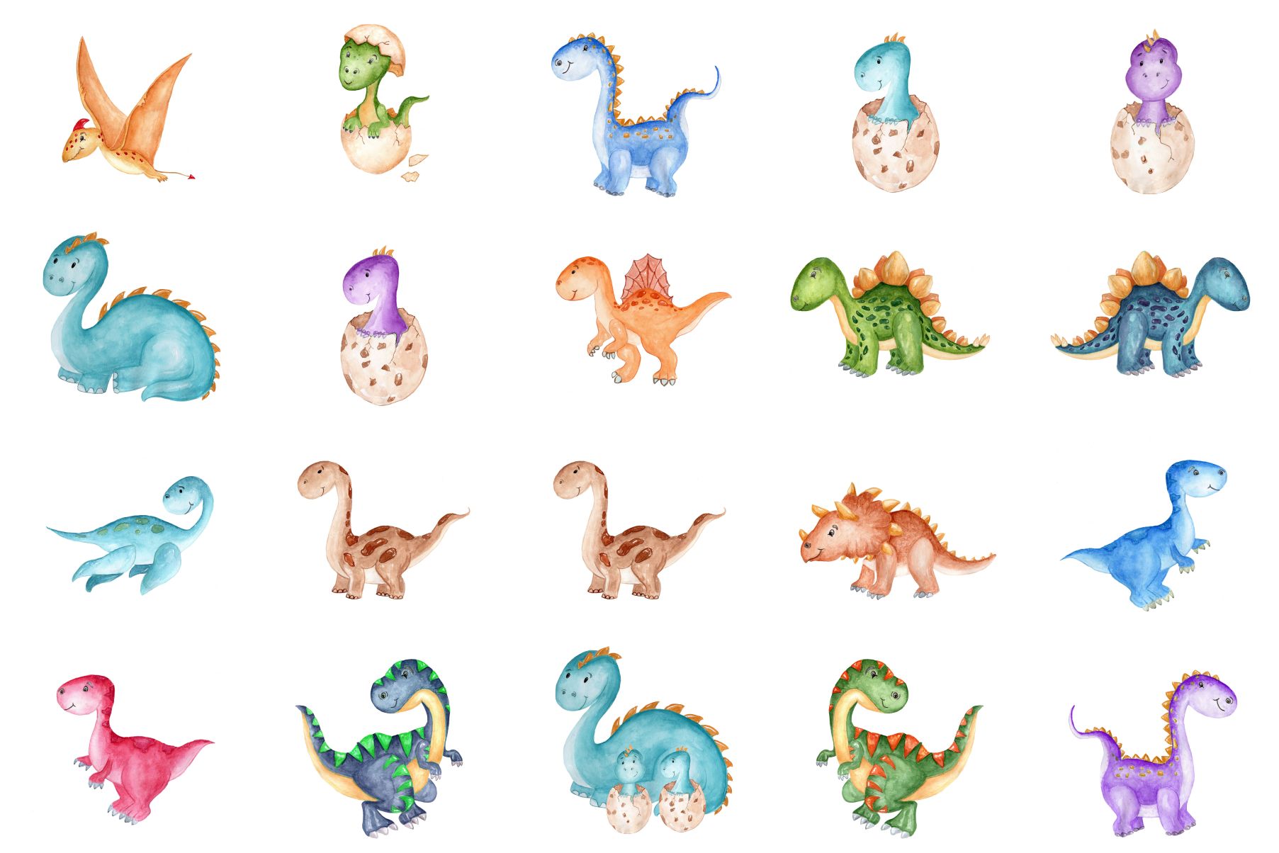 Elementos Festa Dinossauro Aquarela para imprimir 7 Elementos Festa Dinossauro Aquarela para imprimir
