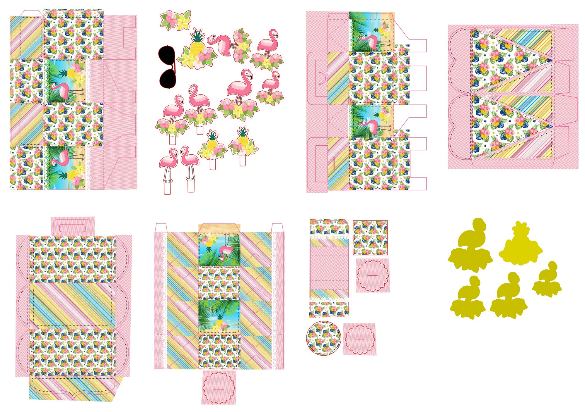 Kit Festa Flamingos para imprimir 7 Kit Festa Flamingos para imprimir