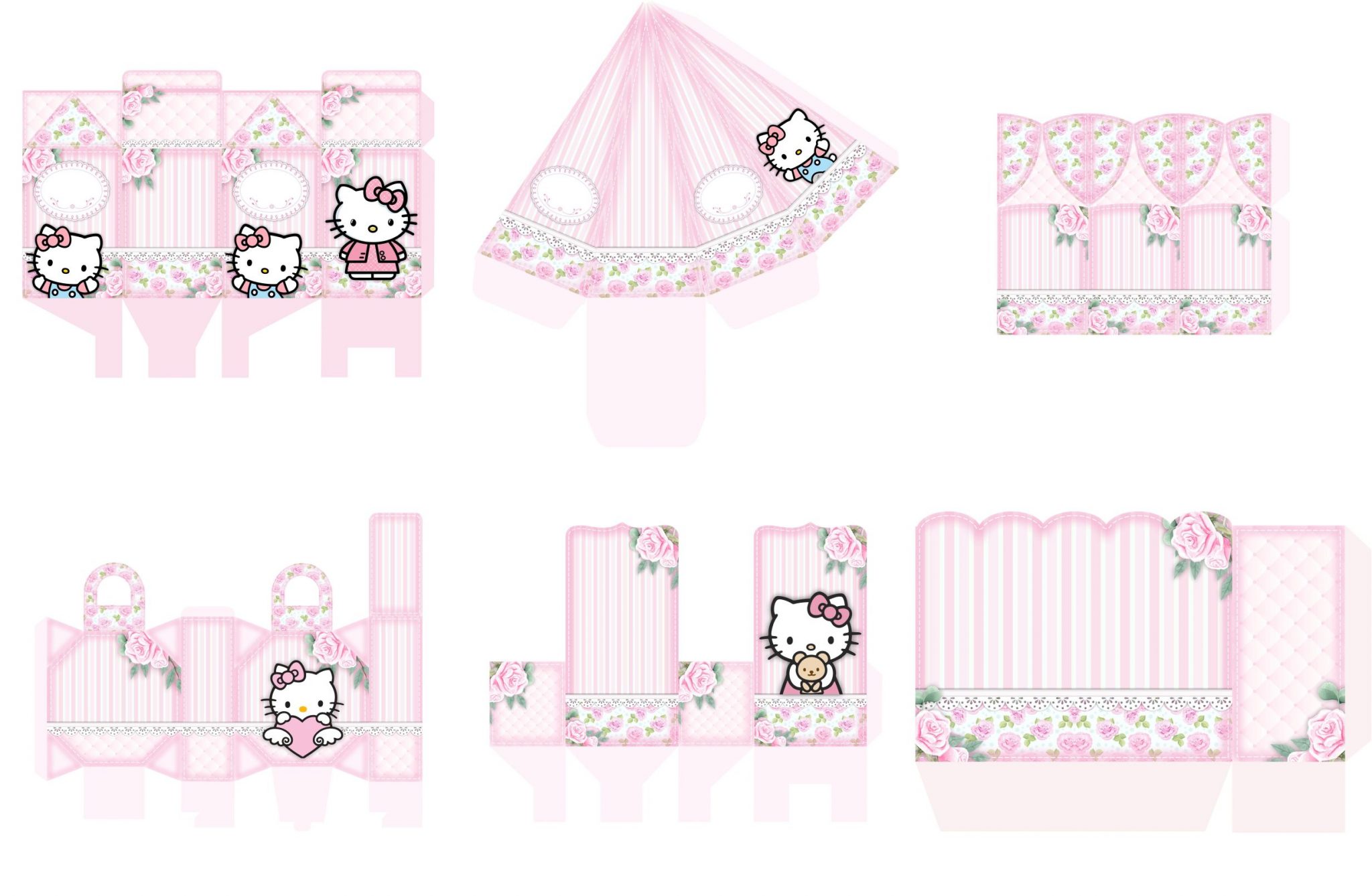 Kit Festa Hello Kitty para imprimir - Arte para toda a festa
