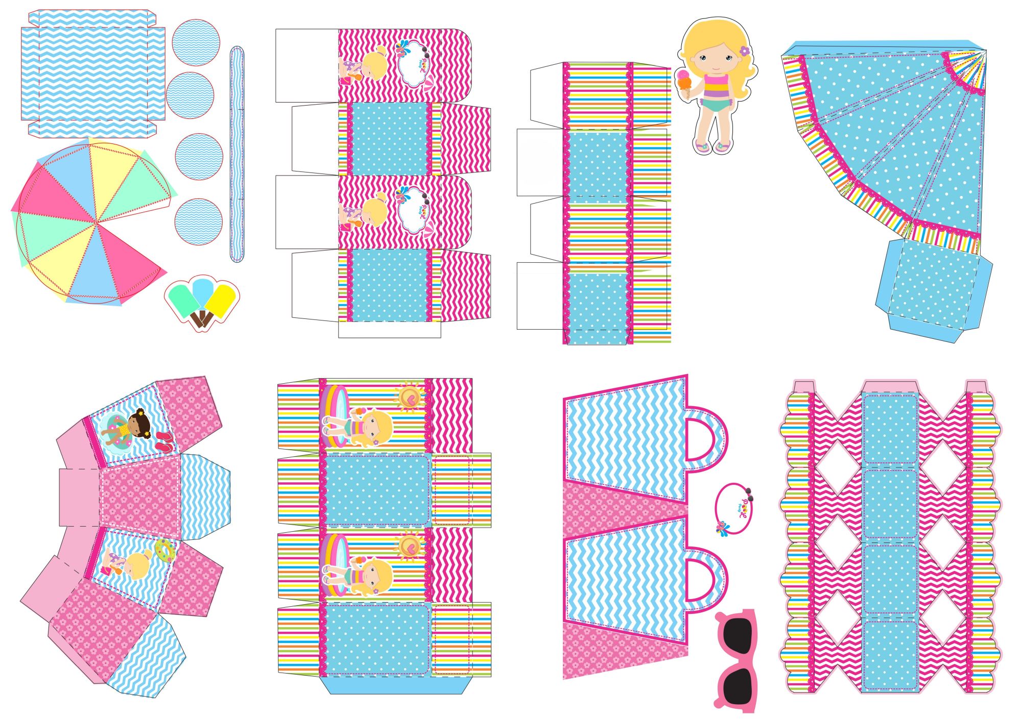 Kit Festa Pool Party Menina para imprimir 7 Kit Pool Party Menina para imprimir