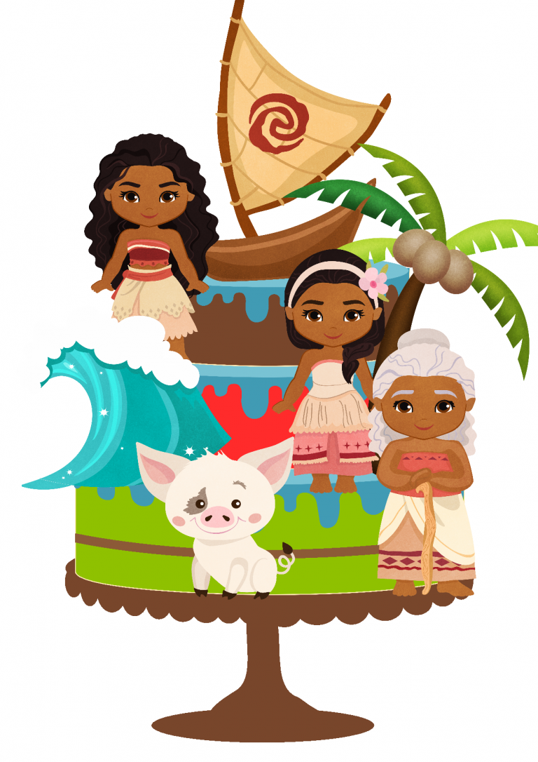 Topo de Bolo Moana para imprimir 6 Topo de bolo Moana para imprimir