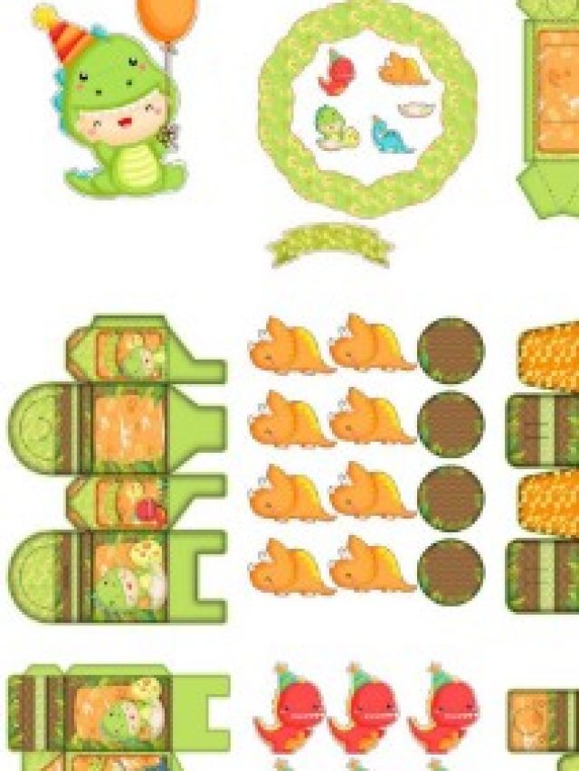 Kit Festa Dinossauro Cute para imprimir