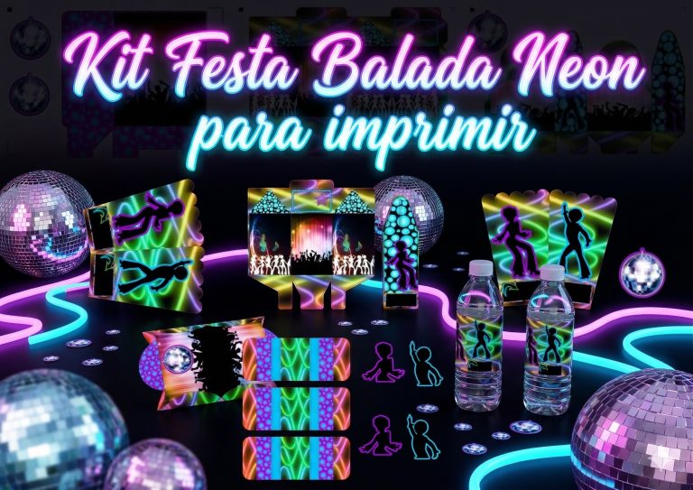 Kit Festa Balada Neon para imprimir
