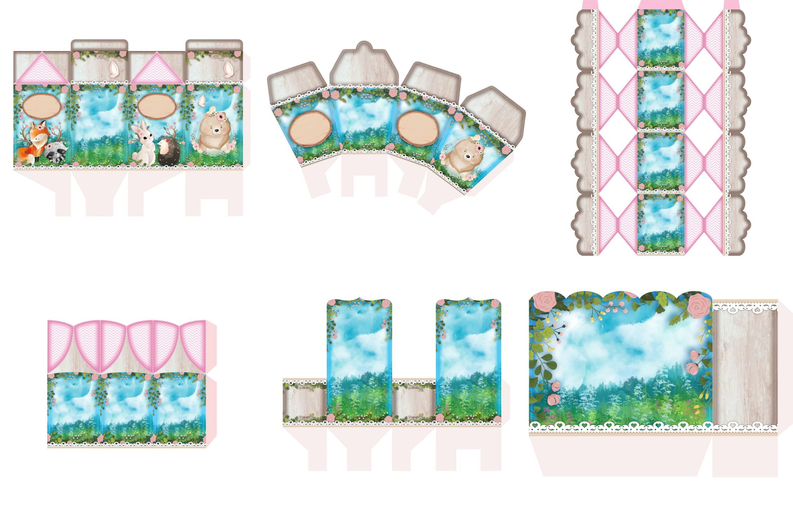 Kit Festa Bosque Menina para imprimir 7 Kit Festa Bosque Menina para imprimir