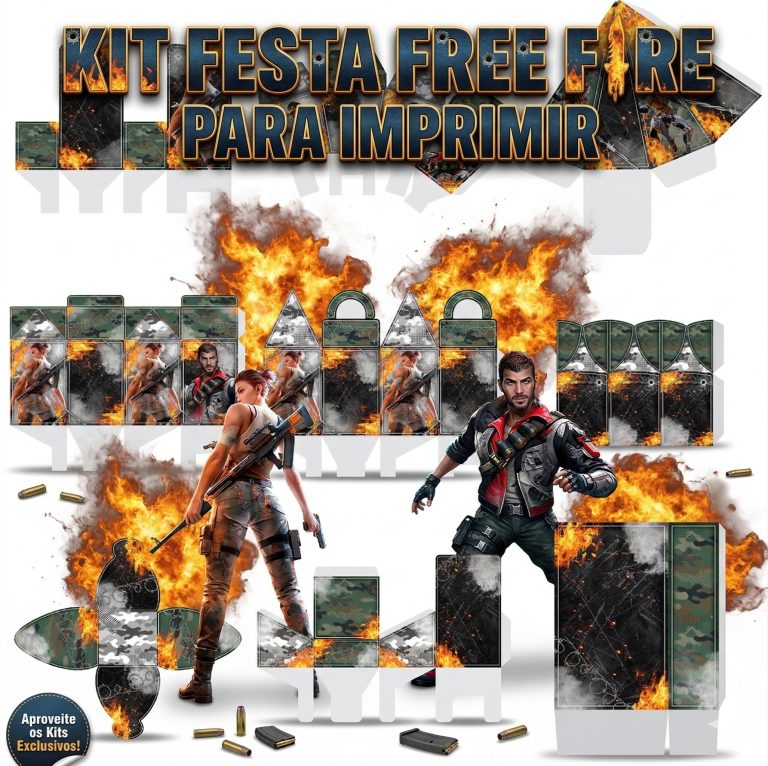 Kit Festa Free Fire para imprimir