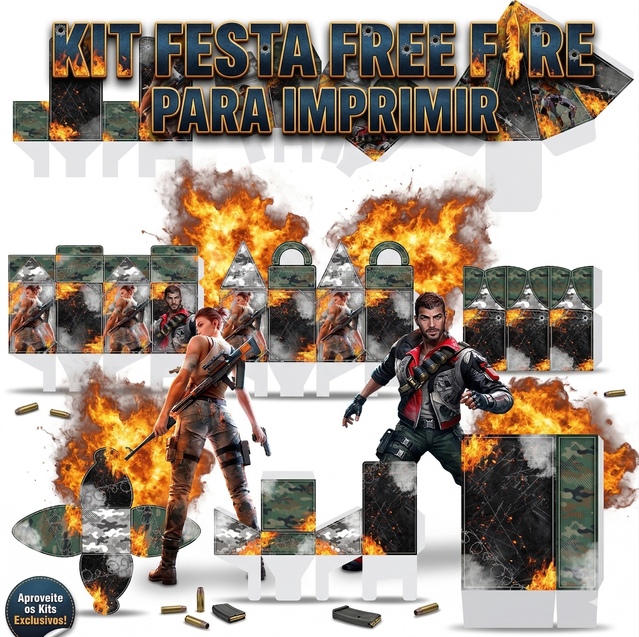 Kit Festa Free Fire para imprimir 7 Kit Festa Free Fire para imprimir
