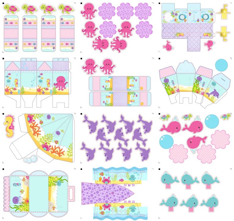 Kit Festa Fundo do Mar Menina para imprimir