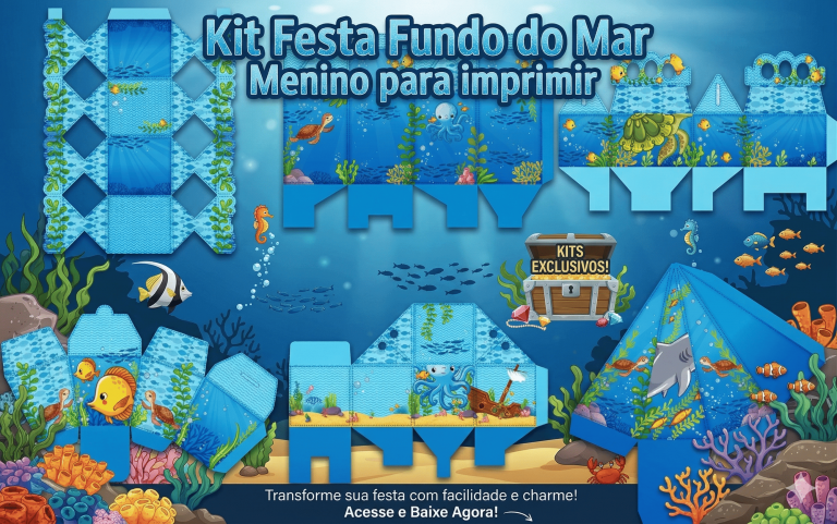 Kit Festa Fundo do Mar Menino para imprimir (1) 2