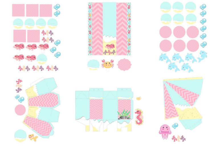 Kit Festa Fundo do Mar Menina para imprimir