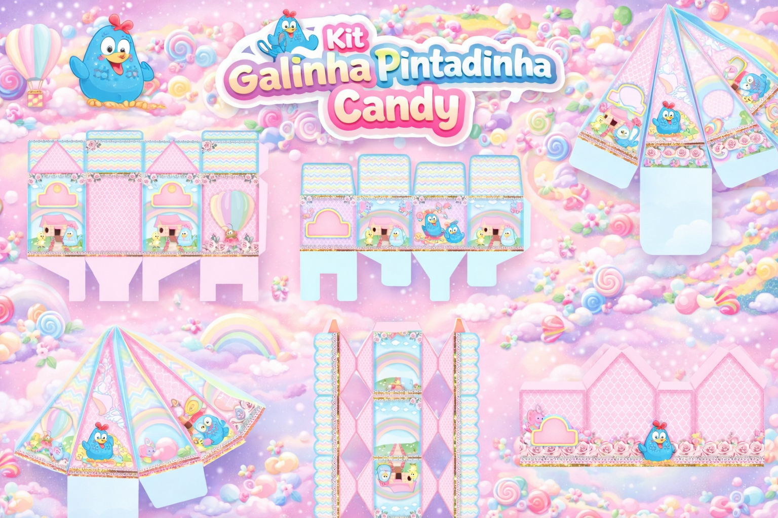 Kit Festa Galinha Pintadinha Candy para imprimir 7 Kit Festa Galinha Pintadinha Candy para imprimir