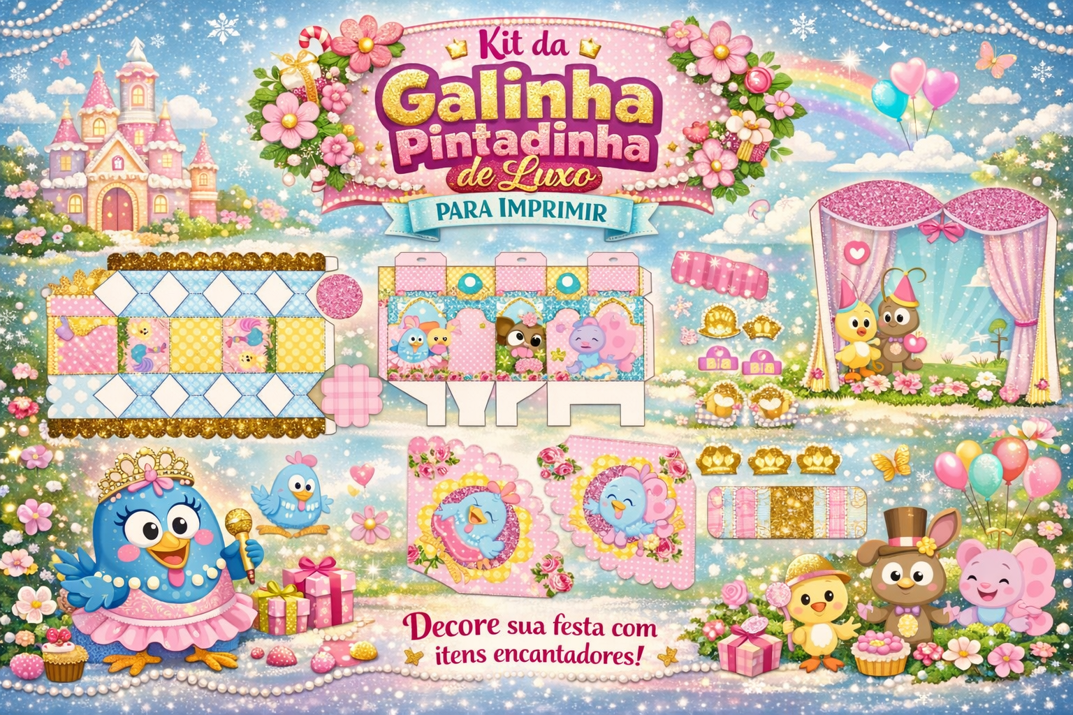 Kit Festa Galinha Pintadinha Luxo para imprimir 8 Kit Festa Galinha Pintadinha Luxo para imprimir