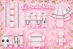 Kit Festa Panda Rosa para imprimir
