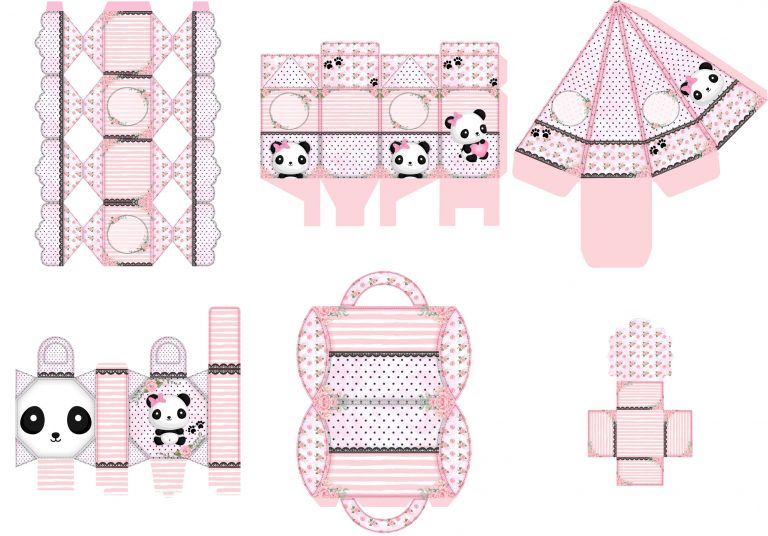 Kit Festa Panda Rosa para imprimir