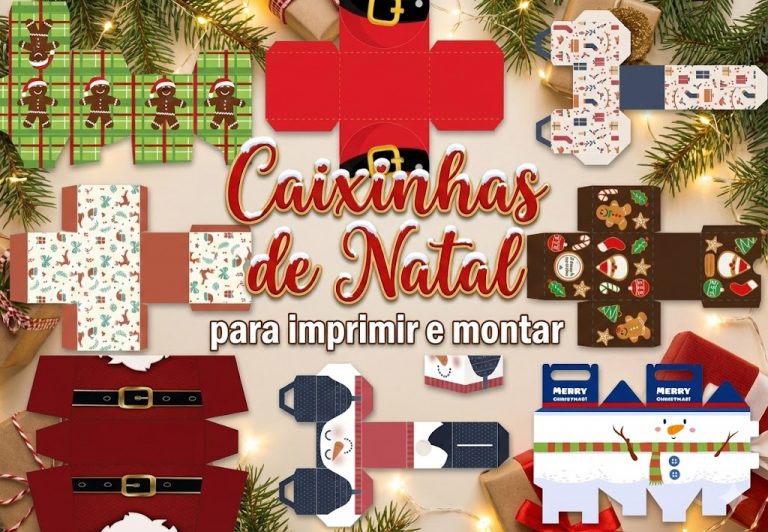 Caixinhas de natal para imprimir e montar