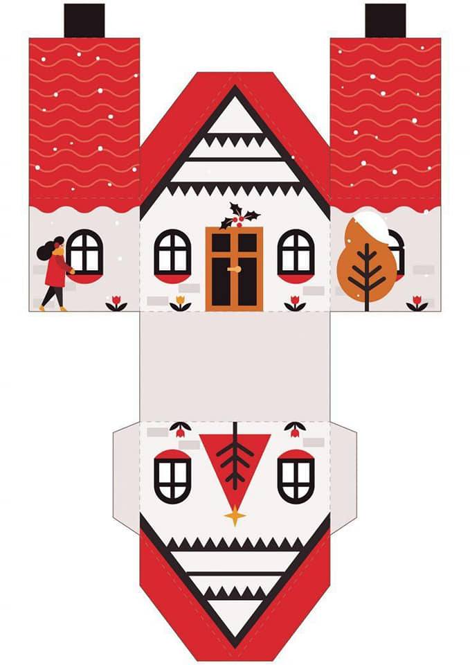 Casinhas de natal para imprimir e montar 12 Casa de natal para montar (3)