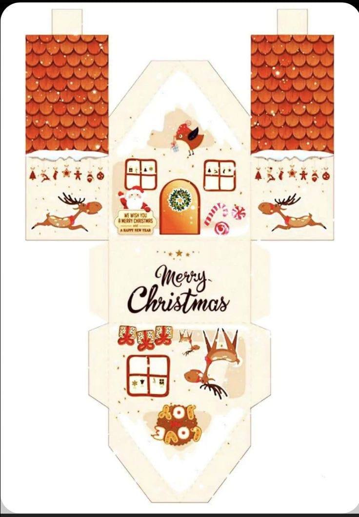 Casinhas de natal para imprimir e montar 10 Casa de natal para montar (5)