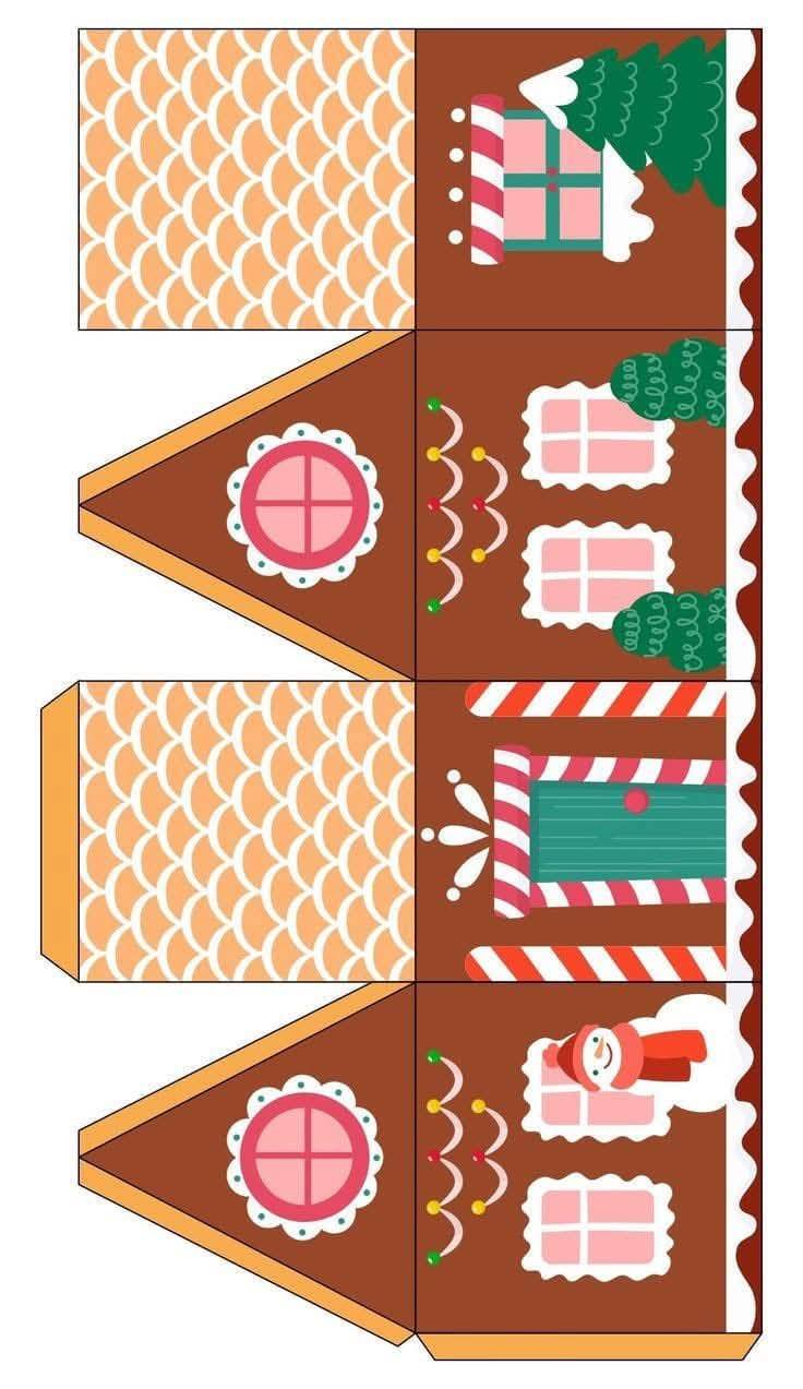 Casinhas de natal para imprimir e montar 9 Casa de natal para montar (8)