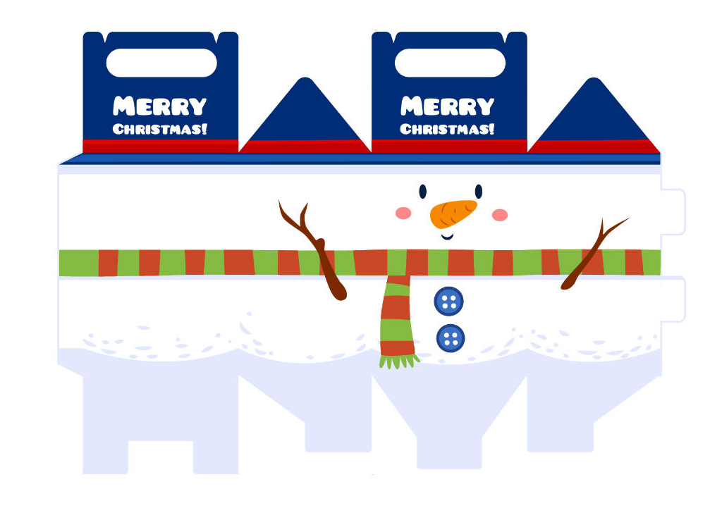 Caixinhas de natal para imprimir e montar 16 caixa boneco de neve