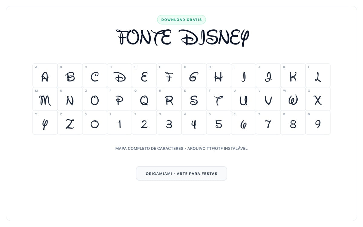 Fonte Disney grátis para download