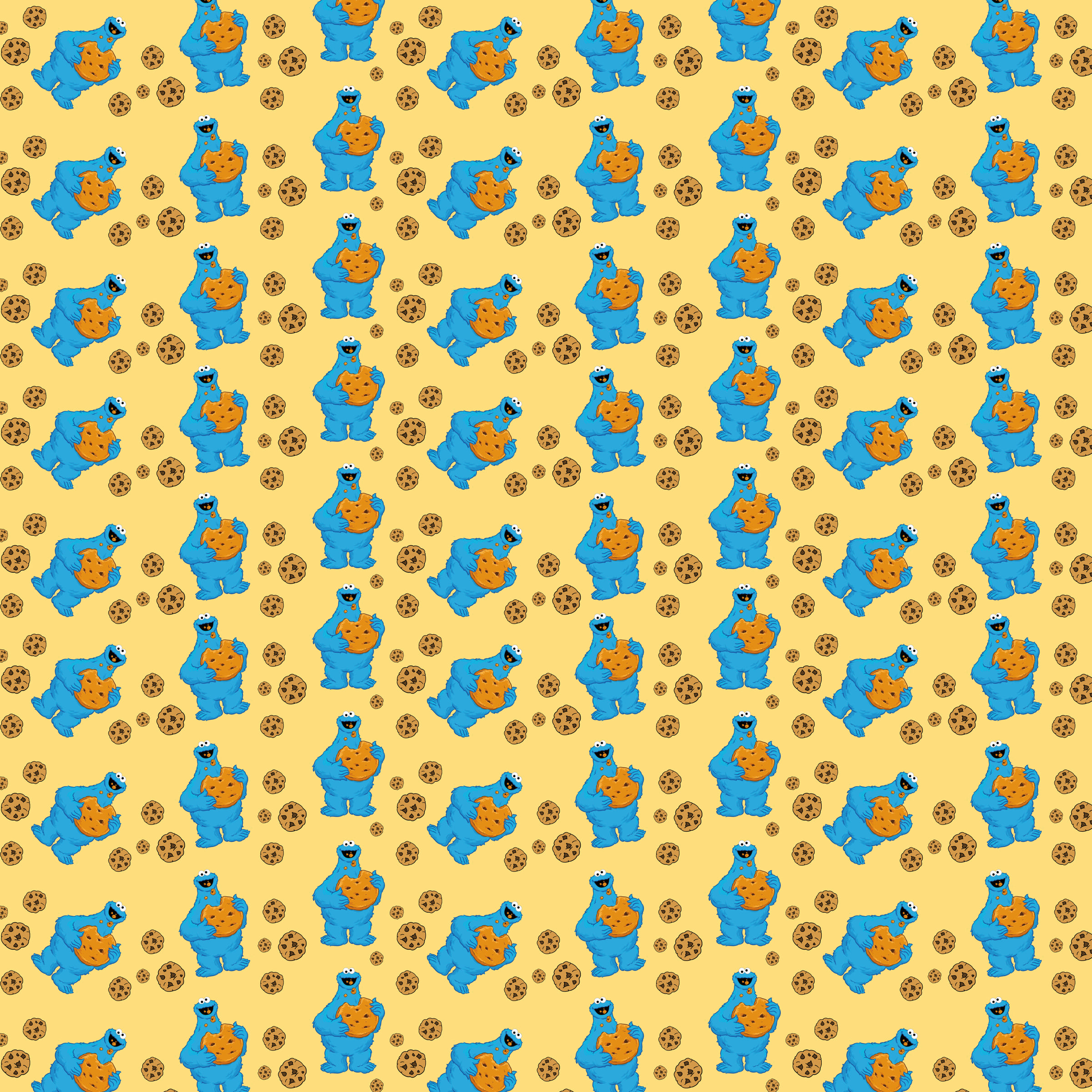 Papel digital e personagens CookieMonster para imprimir - Folha 1