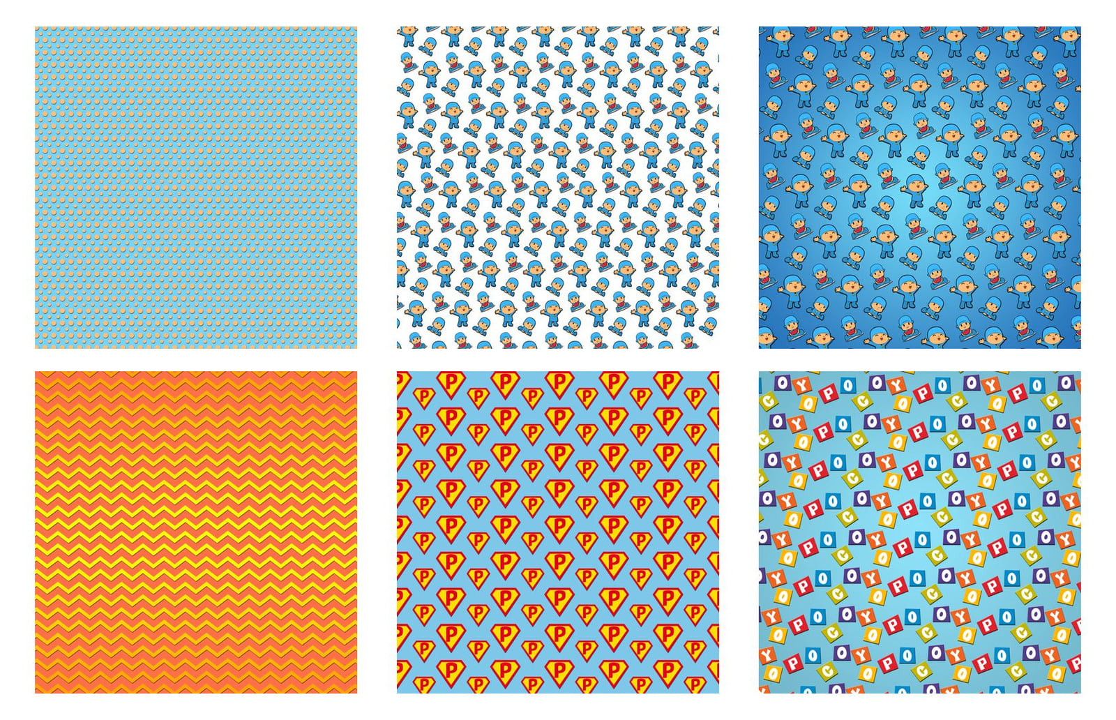 Personagens e papel digital Pocoyo para imprimir
